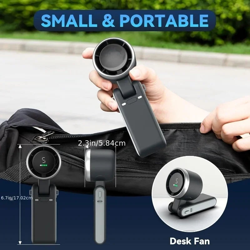 Ultra-Portable 3-in-1 Foldable Handheld & Desk Fan (3600mAh)